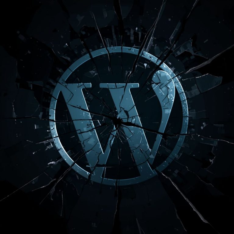 Illustration : écran d'un site WordPress qui ne répond plus, en attente de dépannage